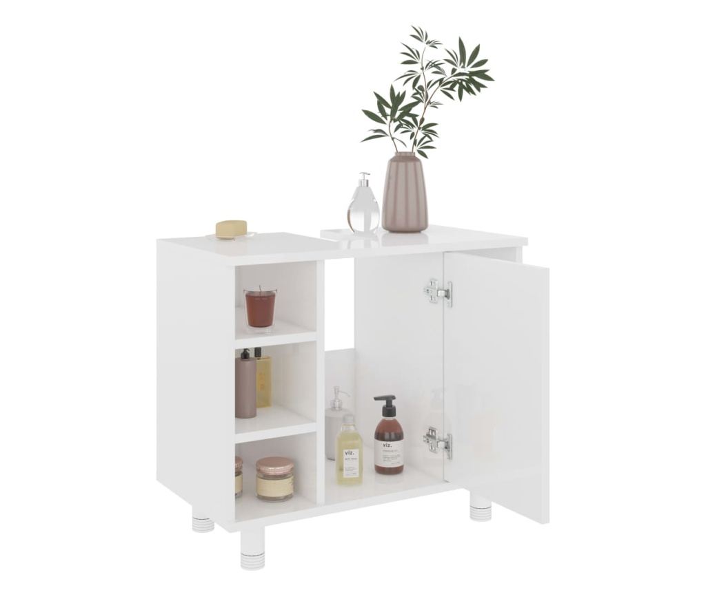 Dulap de baie, alb extralucios, 60 х 32 х 53,5 см, ПАЛ - 4