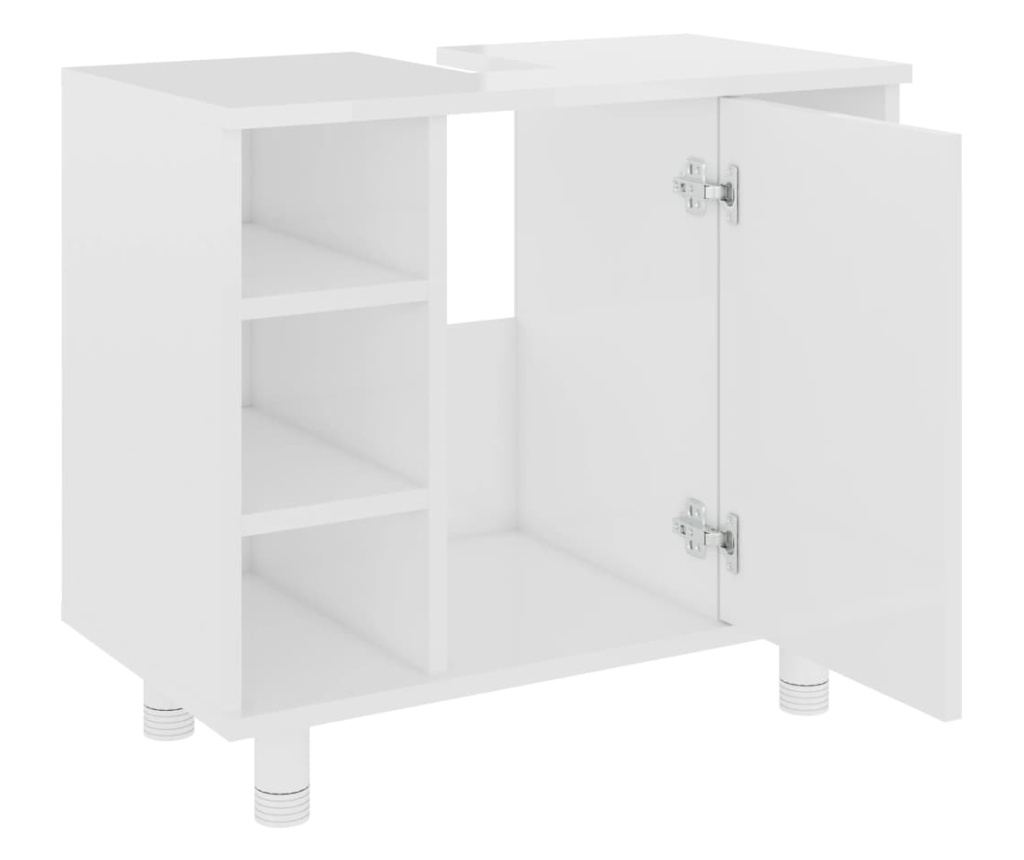 Dulap de baie, alb extralucios, 60 х 32 х 53,5 см, ПАЛ - 5