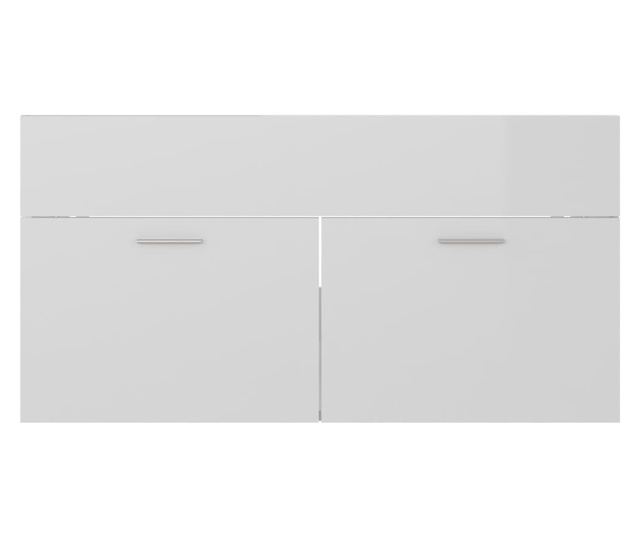 Set kupaonskog namještaja, 2 dijela, ekstra sjajna bijela, iverica