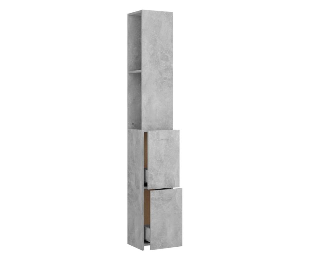 Dulap de baie, gri béton, 25x25x170 cm, PAL - 6