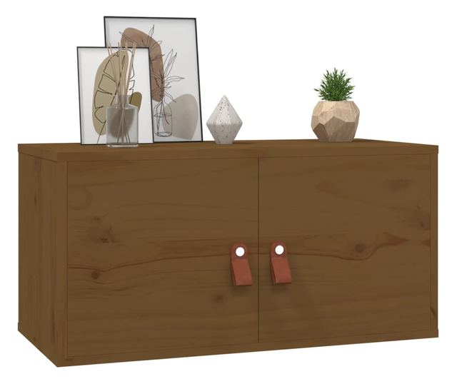 Wall Cabinets 2 pcs Honey Brown 60x30x30 cm Solid Pinewood