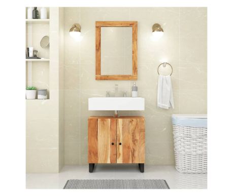 Έπιπλο Νιπτήρα 62x33x58 εκ. από Μασίφ Ξύλο Ακακίας & Επεξεργασμένο Ξύλο