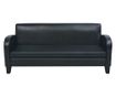 3-местен диван, черен, изкуствена кожа