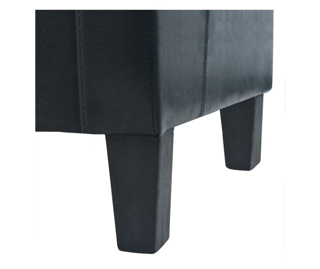 3-местен диван, черен, изкуствена кожа