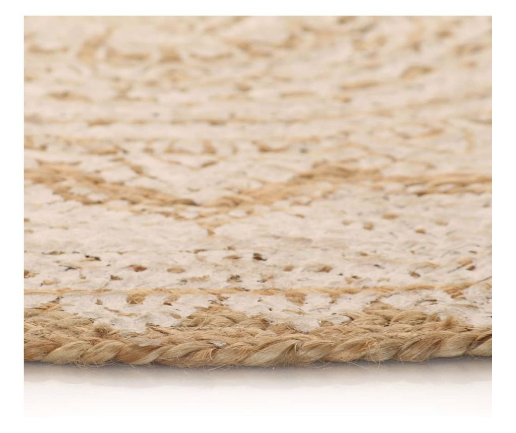 Okrugli tepih od pletene jute s printom 120 cm - 3