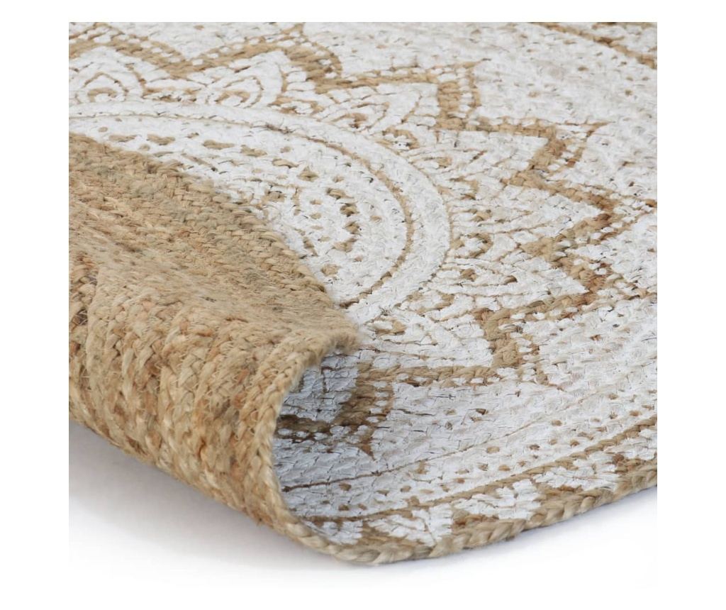 Okrugli tepih od pletene jute s printom 120 cm - 2