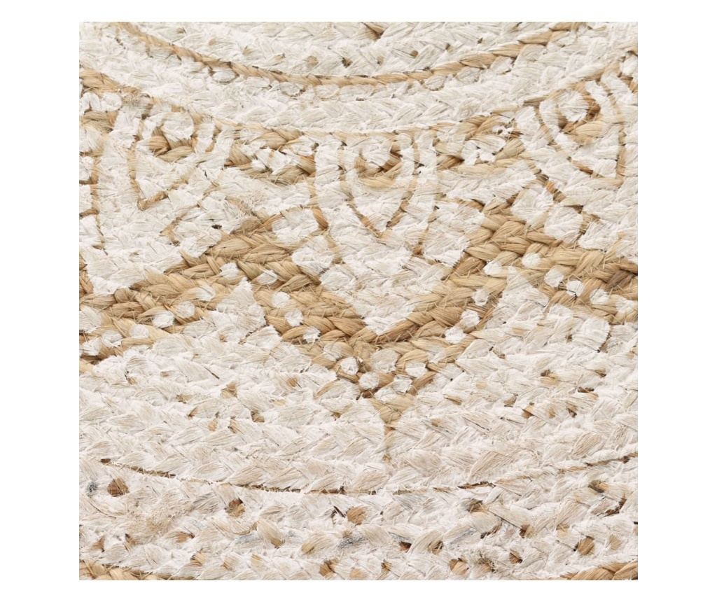 Okrugli tepih od pletene jute s printom 120 cm - 4