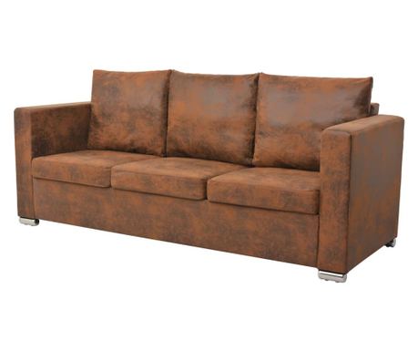 Canapea cu 3 locuri, 191 x 73 x 82 cm, velur