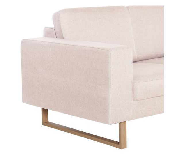 Sada pohovek, 2 kusy, krémová, textilní materiál