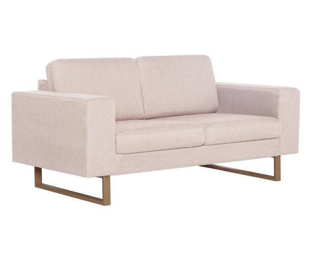 Sada pohovek, 2 kusy, krémová, textilní materiál