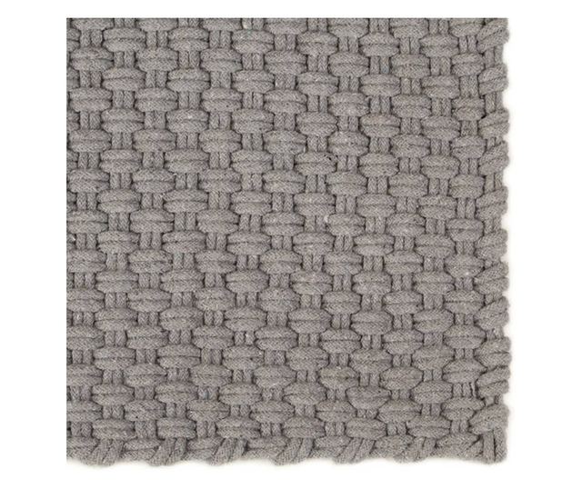 Pravokotna preproga, siva, 80x160 cm, bombaž