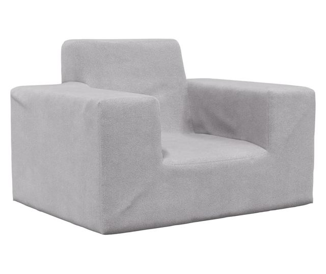 Otroški kavč, svetlo siv, mehak pliš