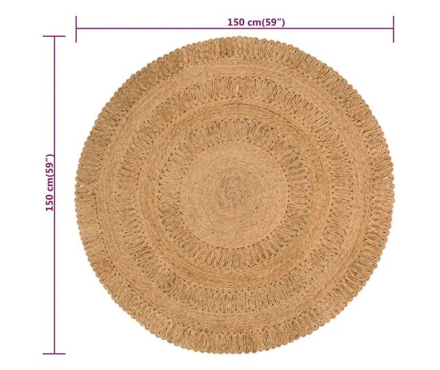 Prepletena preproga, 150 cm, juta, okrogla