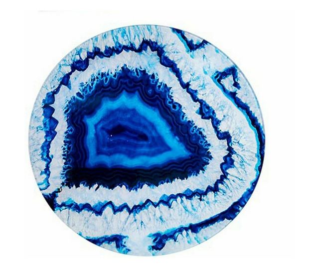 Помощна маса Мрамор Син Черен Кристал 40 x 41,5 x 40 cm (4 броя)