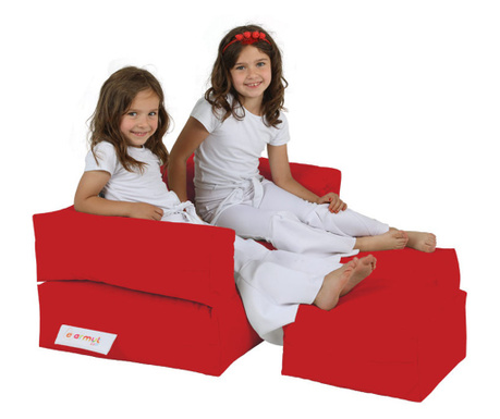 Vreća za sjedenje, Kids Double Seat Pouf - Red