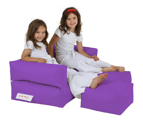 Vreća za sjedenje, Kids Double Seat Pouf - Purple