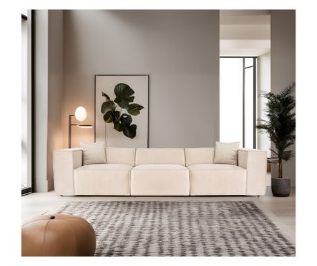 Canapea cu 3 locuri, Lora 3 locuri - Cream 
