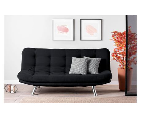 Trosjed na razvlačenje, Crno, Misa Sofabed - Black 