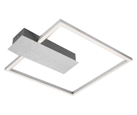 Lustra LED integrat Briloner Leuchen Nico Square, 12W, 1400 lumeni, lumina calda (3000K), dimmabil in trepte cu functie de memor