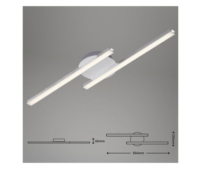 Lustra LED integrat Briloner Leuchen, 12W, 1200 lumeni, lumina Calda 3000K, RA>80, Culoare Argintiu