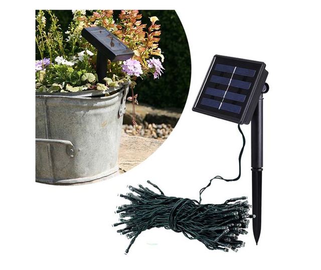Ghirlanda luminoasa solara pentru gradina cu 100 LED, 20 m - Alb rece