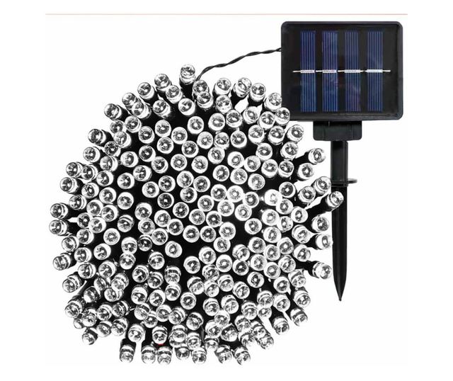 Ghirlanda luminoasa solara pentru gradina cu 100 LED, 20 m - Alb rece