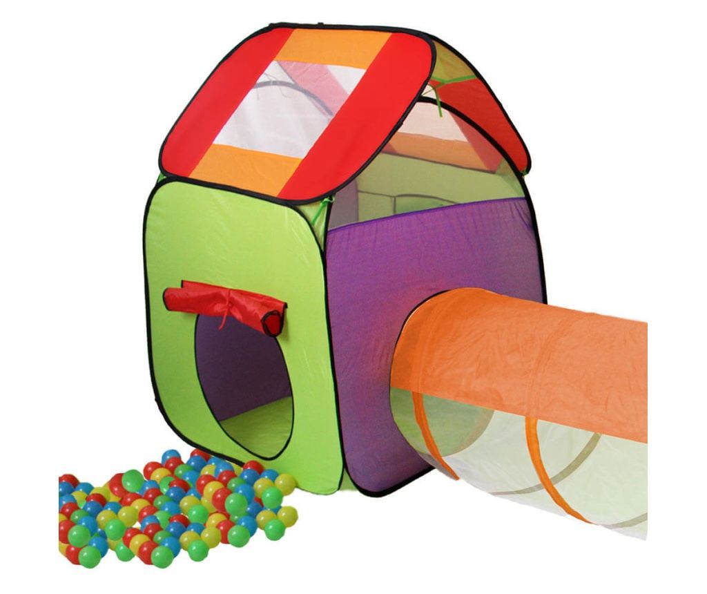 Stan a hrací domeček s tunelem, 200 ks míčků jako dárek - 2