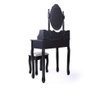 Tükrös fésülködő asztal, sminkasztal, székkel, Rome fekete