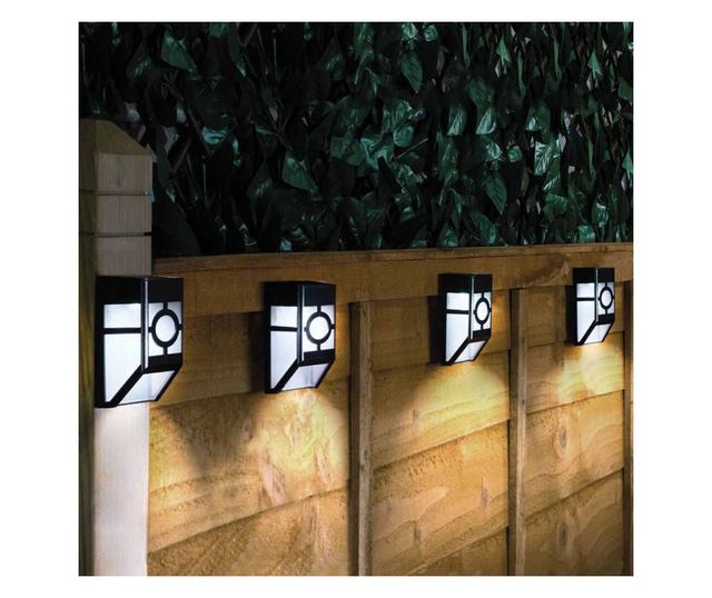 4 buc lampa solara de exterior - Negru
