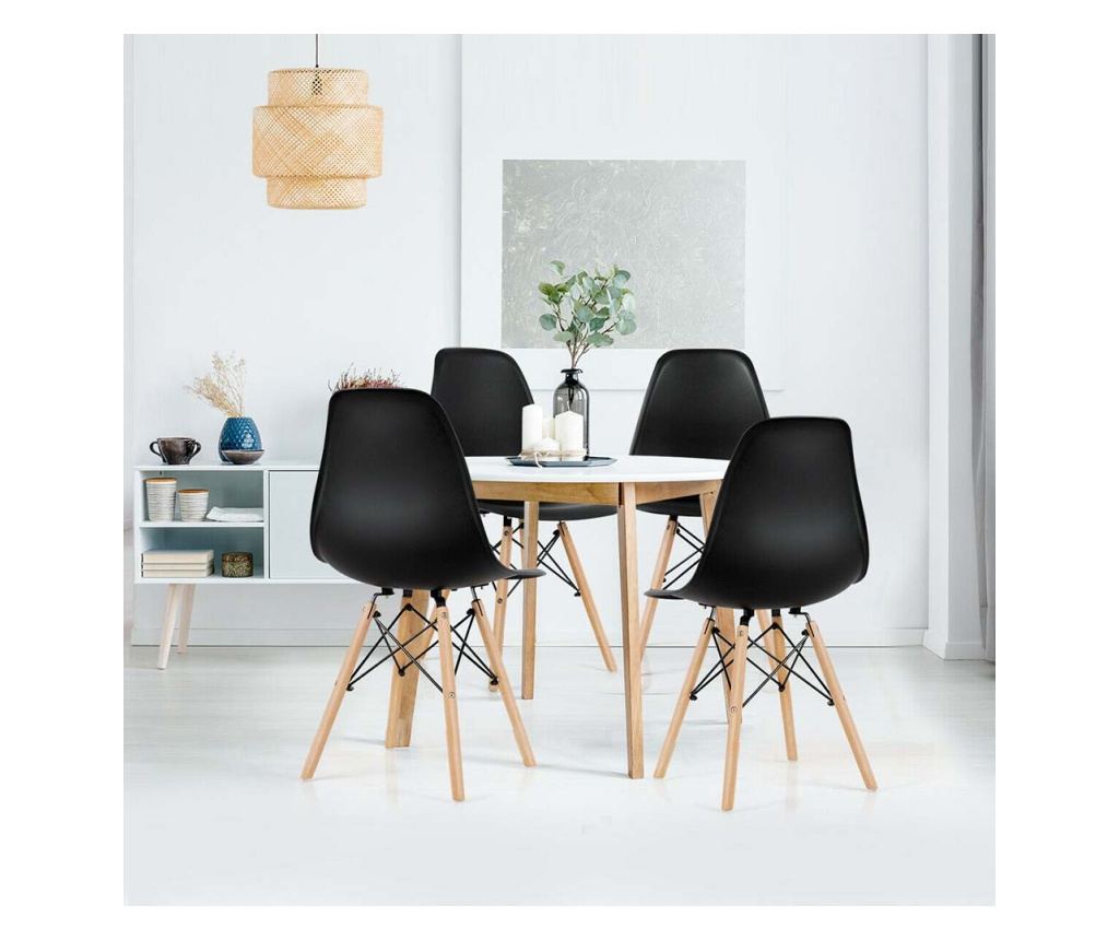 4 buc scaune moderne pentru bucatarie - Negru Timeless Tools, Gospodarie - 3