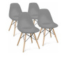 4 kusová sada moderních jídelních židlí ve 4 barvách,šedá