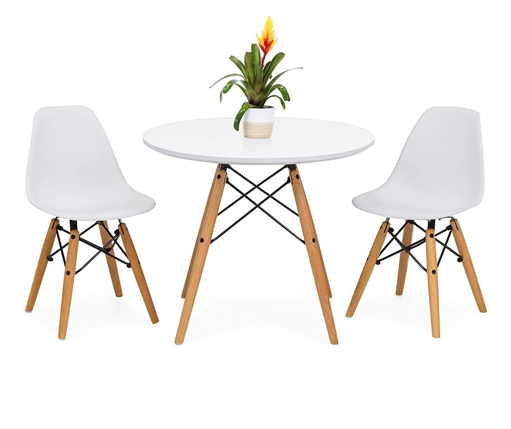 4 buc scaune moderne cu masa pentru bucatarie - Alb Gospodarie 67x51 cm - 2