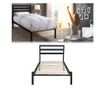 Kovový postelový rám s roštem jako dárek, ve více rozměrech a barvách, černý, 90x200,Bella