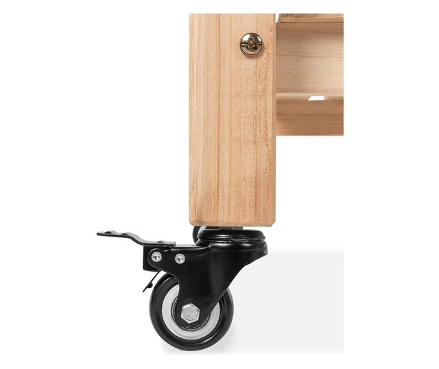 Vyvýšený dřevěný záhon na kolečkách