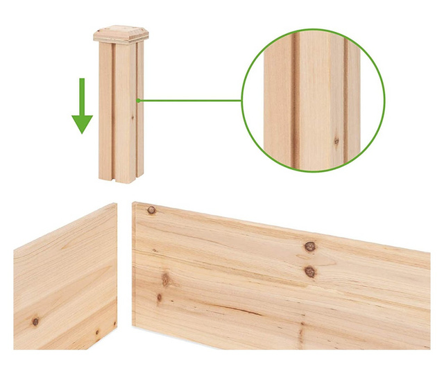 Lada din lemn pentru rasaduri cu 2 compartimente
