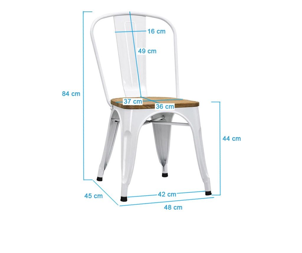 Scaun de bucatarie Panni 2 buc - lemn deschis la culoare - 7