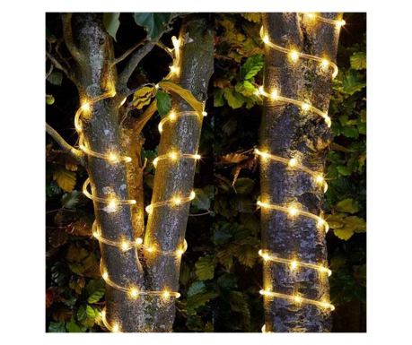 Ghirlanda luminoasă solară decorativă, 10m, alb cald