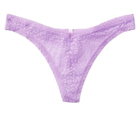 Chiloti tanga Victoria's Secret, Lace-up Thong Panty, Lila, M INTL