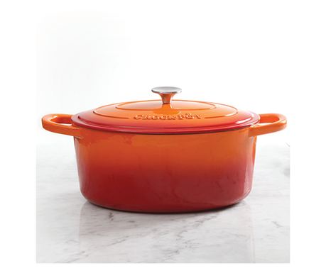Vas cuptor, capac, fonta emailata, 6.6L, oval, portocaliu Crock-Pot
