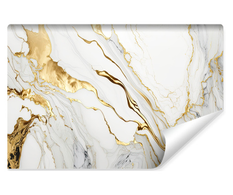Fotótapéta Muralo Absztrakt fehér márvány, arany elemek elbűvölő dekoráció a hálószo