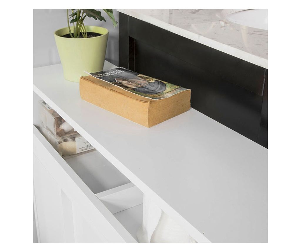 SoBuy cutie pentru hârtie igienică, dulap de toaletă, dulap îngust pentru baie BZR02-W - 10