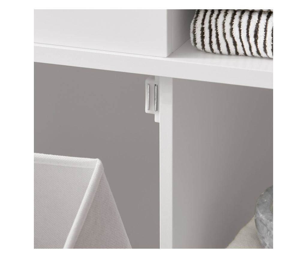 SoBuy Visoka omarica z odprto košaro za perilo Talna omarica Kopalniška omarica Bela 60x37x171cm BZR104-W - 9