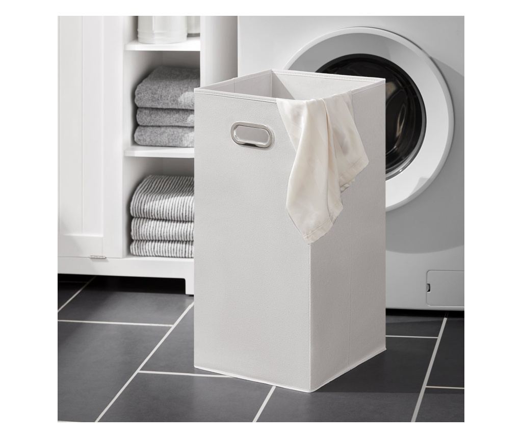 SoBuy Kopalniška omarica za perilo s košaro Kopalniška omarica z držalom za perilo Bela 60x37x86cm BZR105-W - 4