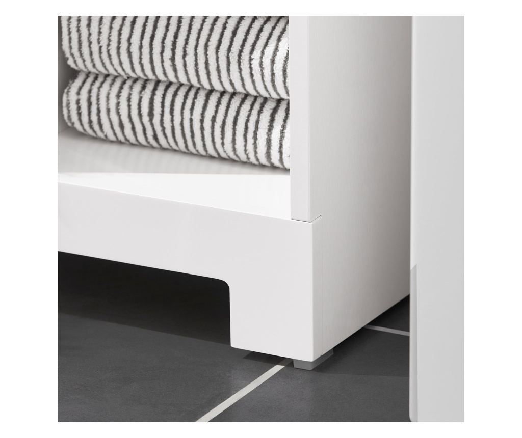 SoBuy Kopalniška omarica za perilo s košaro Kopalniška omarica z držalom za perilo Bela 60x37x86cm BZR105-W - 10