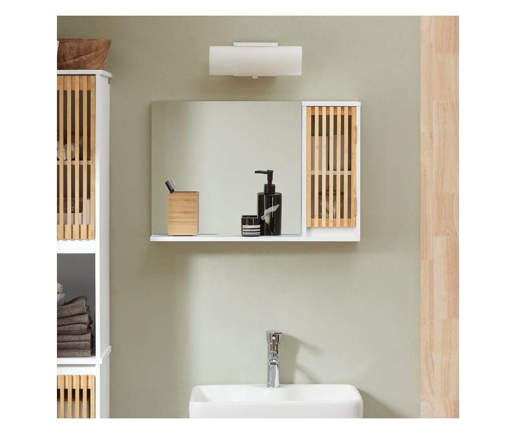 SoBuy jeftina kupaonska zrcala, Jeftina ogledala za kupaonicu, ogledala u kupaonici za zidnu montažu BZR128-W - 5