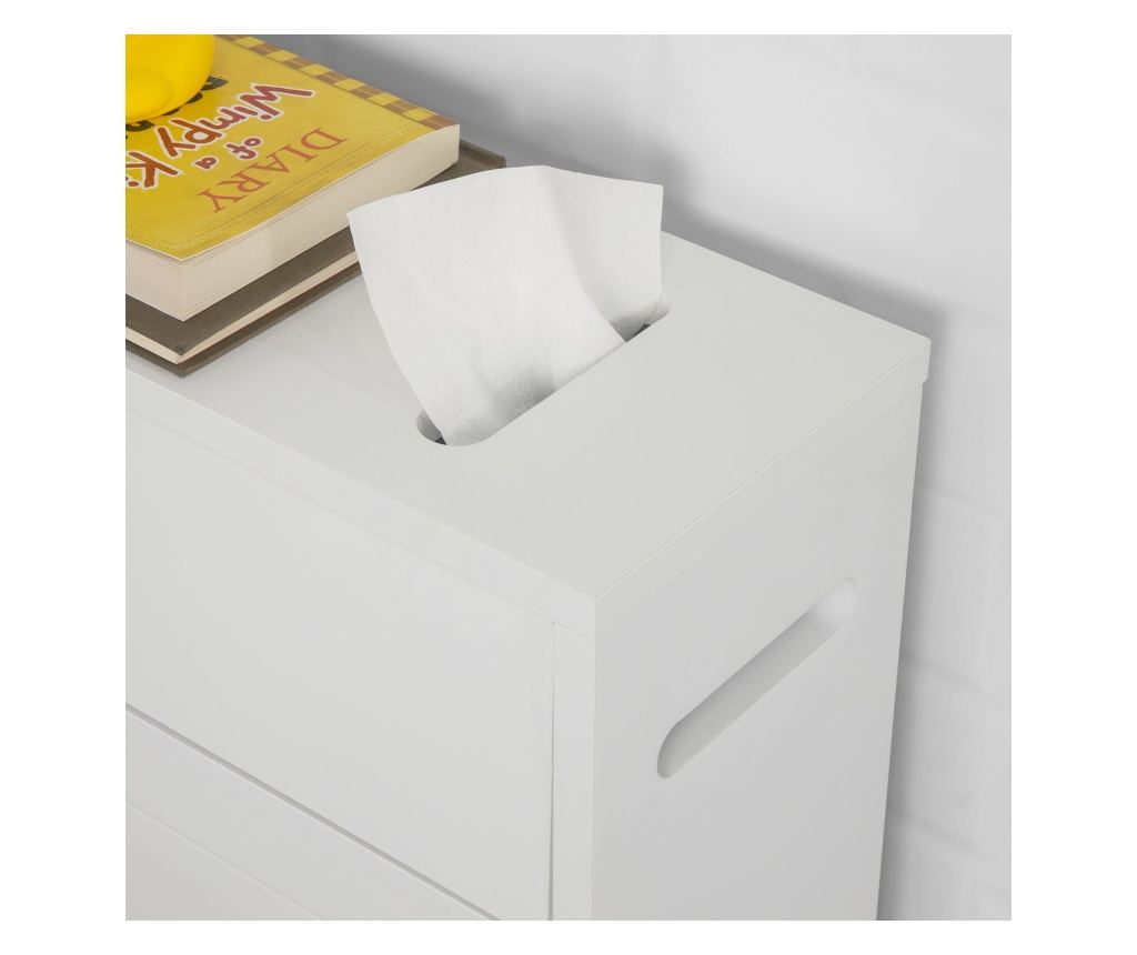 SoBuy cutie pentru hârtie igienică, dulap de toaletă, dulap îngust pentru baie BZR31-W - 9