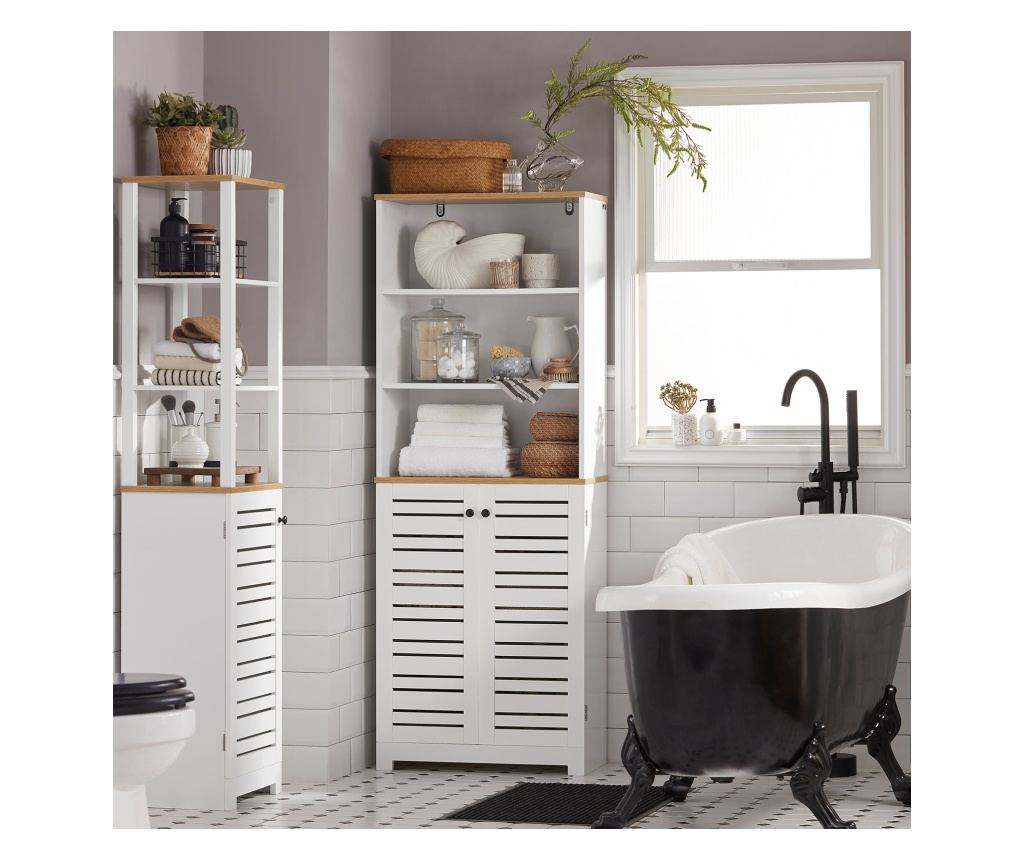 SoBuy dulap de baie, dulap de baie înalt, dulap înalt de baie BZR44-W - 3