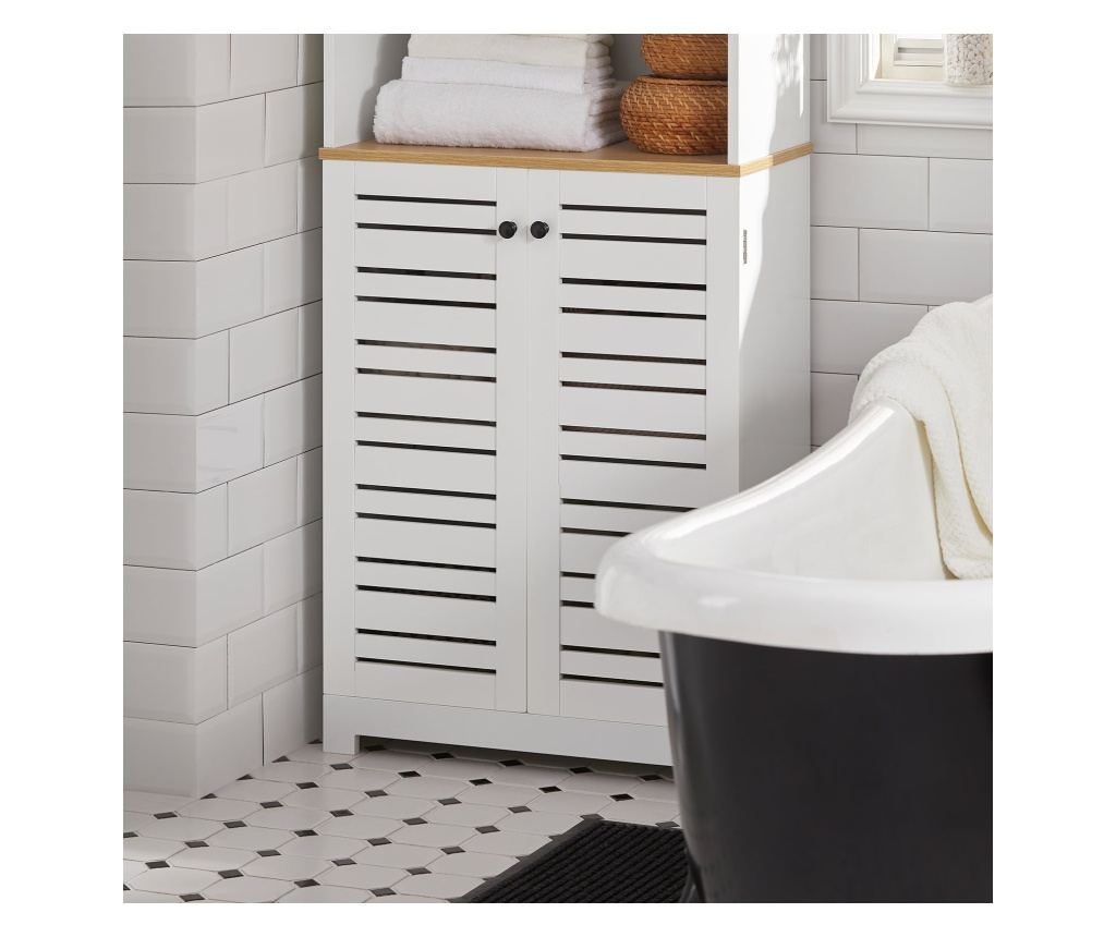 SoBuy dulap de baie, dulap de baie înalt, dulap înalt de baie BZR44-W - 4