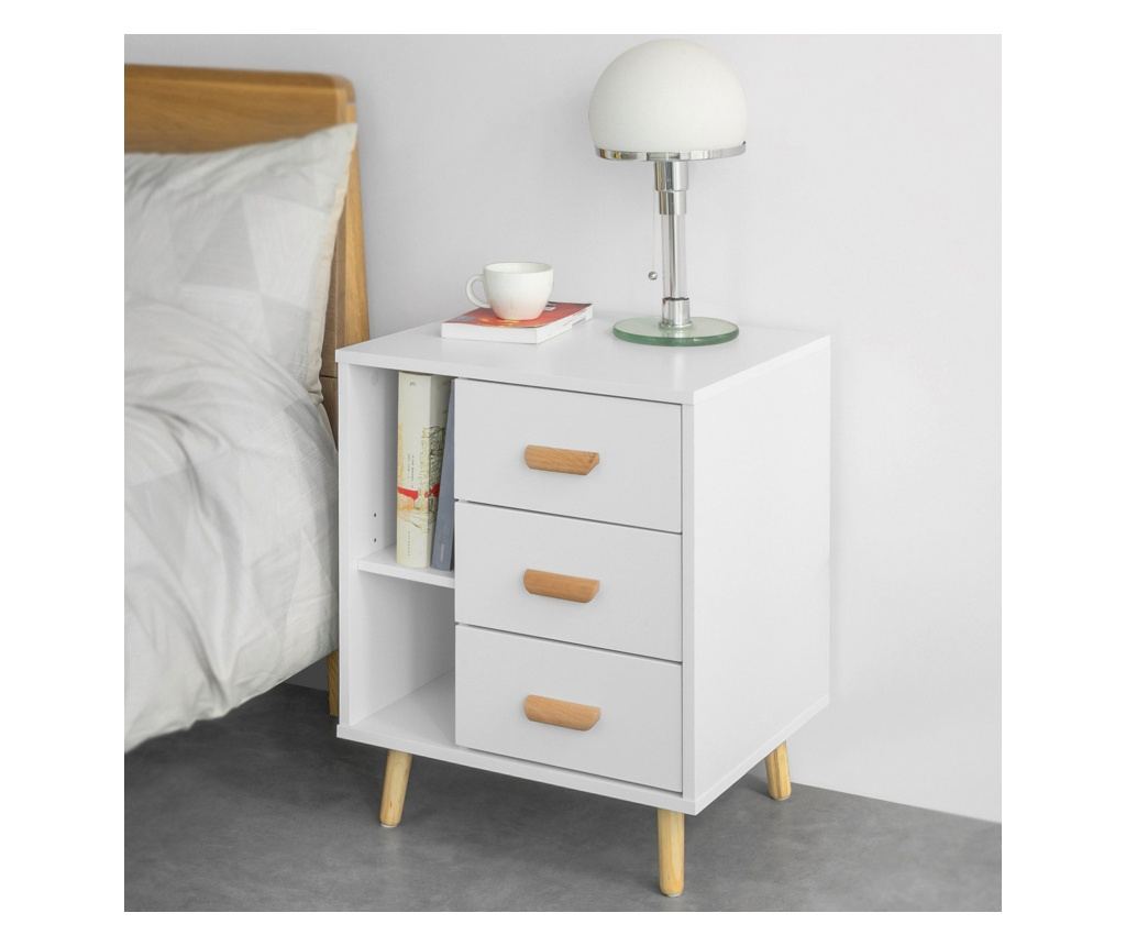 SoBuy nočna omarica, nočne omarice v spalnici, ozka nočna omarica FBT95-W - 3