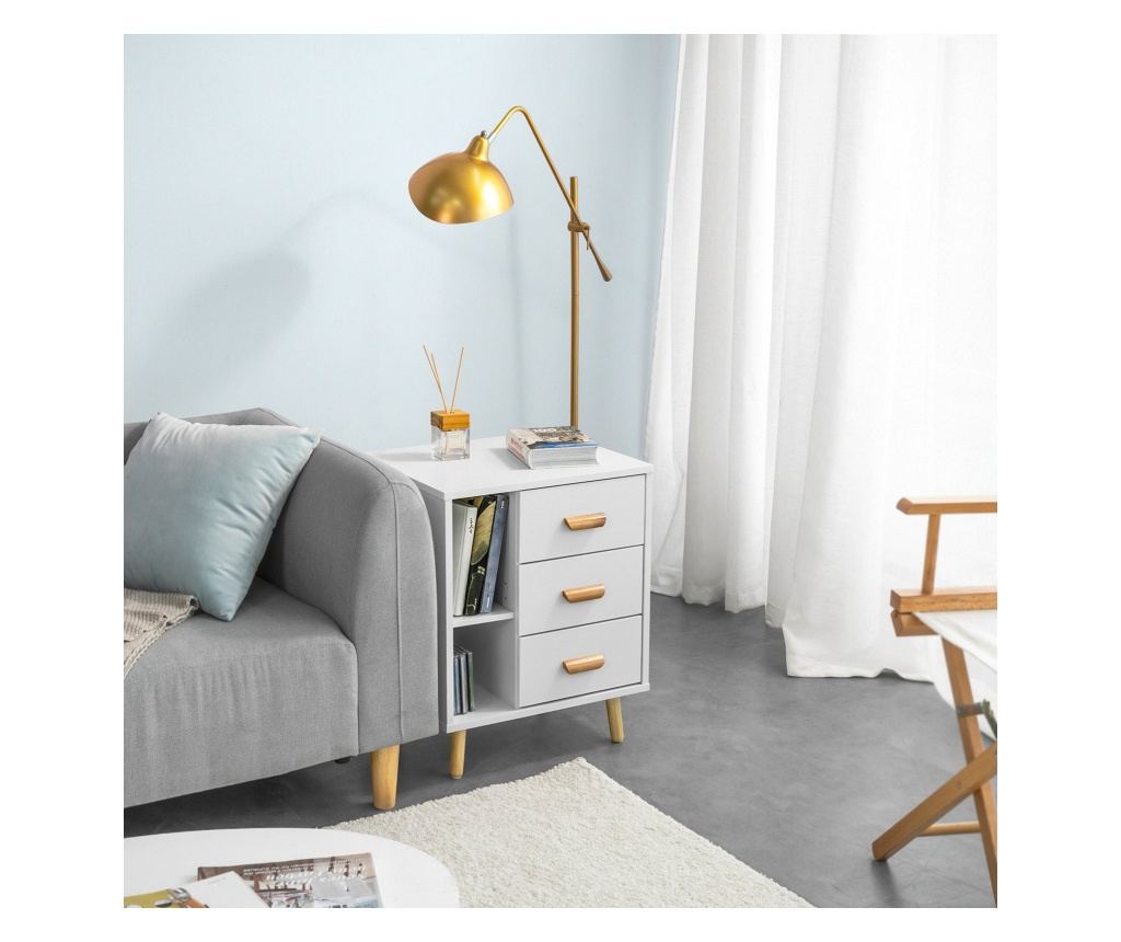 SoBuy nočna omarica, nočne omarice v spalnici, ozka nočna omarica FBT95-W - 10